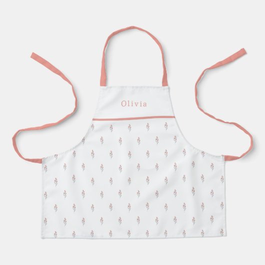 Cute Personalised Floral Botanical Pattern Apron エプロン (正面)