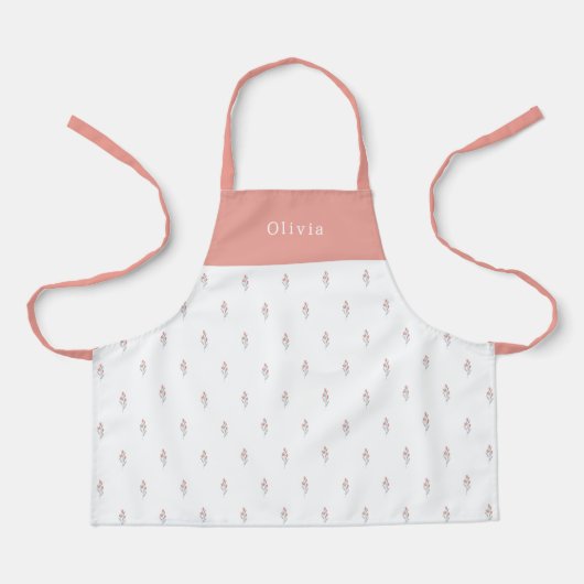 Cute Personalised Floral Botanical Pattern Apron エプロン (正面)