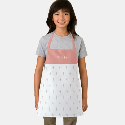 Cute Personalised Floral Botanical Pattern Apron エプロン (インサイチュ)