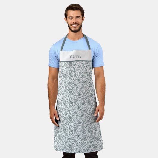 Cute Personalised Floral Botanical Pattern Apron エプロン (着用した状態)