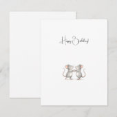 Cute Personalised Happy Birthday Mice. ノートカード (正面/裏面)