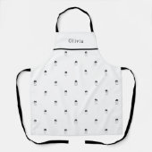 Cute Personalised Line Art Houses Pattern Apron エプロン (正面)