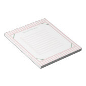 Cute Personalised Pink And Green Stripes Note List ノートパッド (アングル)
