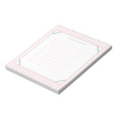 Cute Personalised Pink And Green Stripes Note List ノートパッド (回転)
