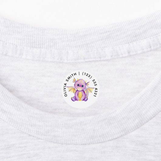 Cute Personalizable Dragon Kid's Labels ラベル (貼付)