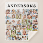 Cute Personalized 36 Photos Collage Birthday Gift シェルパブランケット (正面)