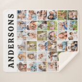 Cute Personalized 36 Photos Collage Birthday Gift シェルパブランケット (正面(横))