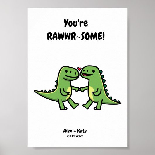 Cute Personalized Anniversary Gift ポスター (正面)