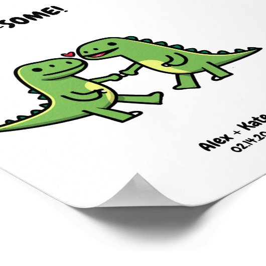 Cute Personalized Anniversary Gift ポスター (角)