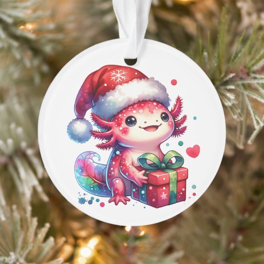 Cute Personalized Axolotl Christmas オーナメント (ツリー)