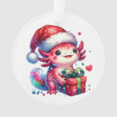 Cute Personalized Axolotl Christmas オーナメント (正面)