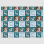 Cute Personalized Baby Photo Reindeer Christmas 薄葉紙 (正面)