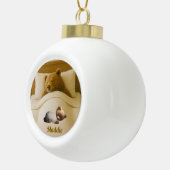 Cute Personalized Bear Snowflake Framed Ornament セラミックボールオーナメント (右)