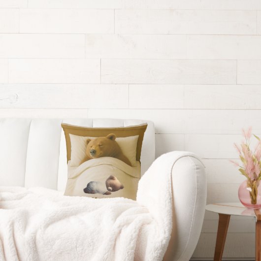 Cute Personalized Bear Throw Pillow クッション (ソファ)