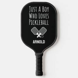 Cute Personalized Black Boys ピックルボールラケット