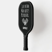 Cute Personalized Black Boys ピックルボールラケット (左)