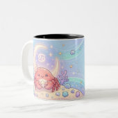 Cute Personalized Cancer Zodiac Mug ツートーンマグカップ (正面左)