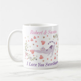 Cute Personalized Cat Valentine Giff コーヒーマグカップ