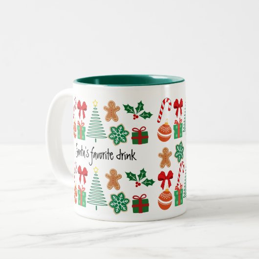 Cute Personalized Christmas ツートーンマグカップ (正面左)