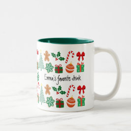 Cute Personalized Christmas ツートーンマグカップ