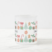 Cute Personalized Christmas フロストグラスマグカップ (中央)