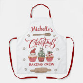 Cute Personalized Christmas Baking Crew エプロン (正面)