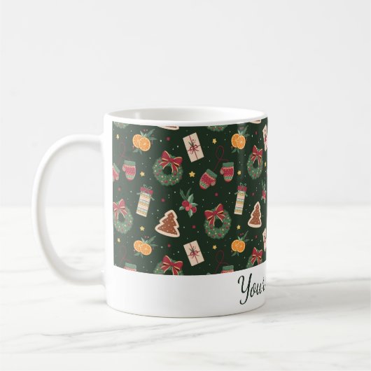 Cute Personalized Christmas Mug コーヒーマグカップ (左)