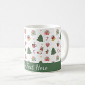 Cute Personalized Christmas Tree Mug コーヒーマグカップ (正面右)