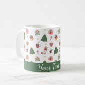 Cute Personalized Christmas Tree Mug コーヒーマグカップ (正面左)