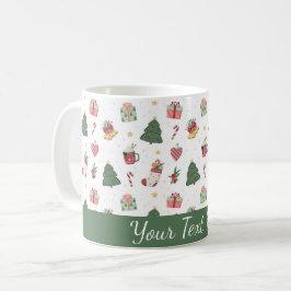 Cute Personalized Christmas Tree Mug コーヒーマグカップ
