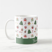 Cute Personalized Christmas Tree Mug コーヒーマグカップ (左)