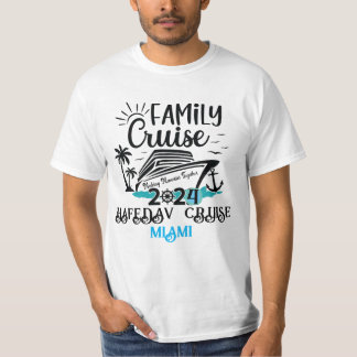 Cute Personalized Cruise Ship Family Trip Sunset T Tシャツ