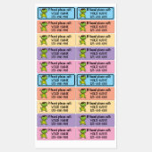 Cute Personalized Dinosaur Golf Club ラベル (シート)