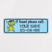 Cute Personalized Dinosaur Golf Club ラベル (デザイン1)