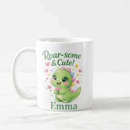 Cute Personalized Dinosaur Name Mug コーヒーマグカップ