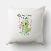 Cute Personalized Dinosaur Name Pillow クッション (正面)