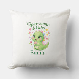 Cute Personalized Dinosaur Name Pillow クッション