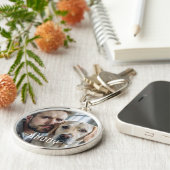 Cute Personalized Dog Lover Pet Photo Keepsake キーホルダー (側面)