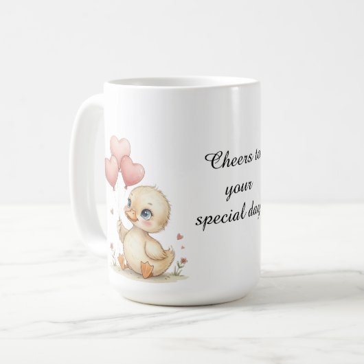 Cute Personalized Duckling Mug コーヒーマグカップ (正面左)