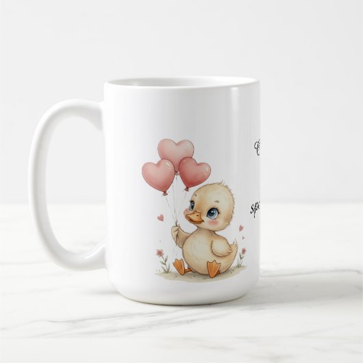 Cute Personalized Duckling Mug コーヒーマグカップ (左)