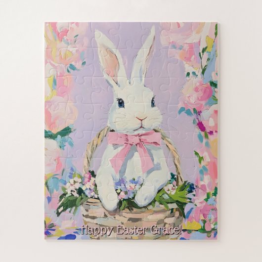 Cute Personalized Easter Bunny Puzzle ジグソーパズル (縦)