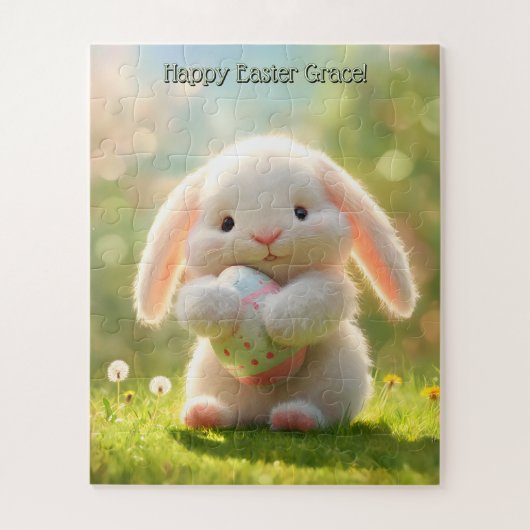 Cute Personalized Easter Bunny Puzzle ジグソーパズル (縦)