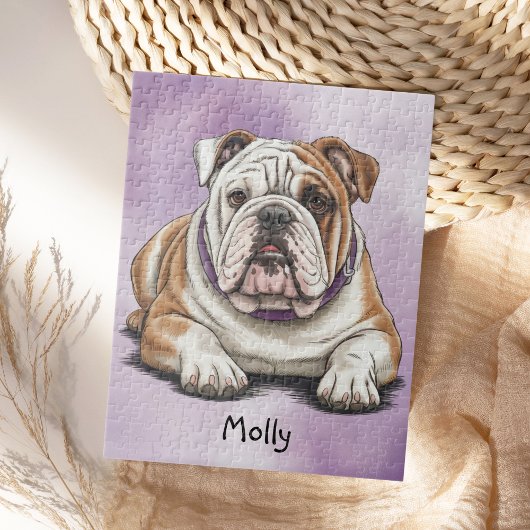 Cute Personalized English Bulldog ジグソーパズル