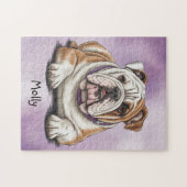 Cute Personalized English Bulldog ジグソーパズル (横)