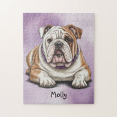 Cute Personalized English Bulldog ジグソーパズル (縦)