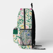 Cute Personalized Floral Backpack プリントバックパック (右)