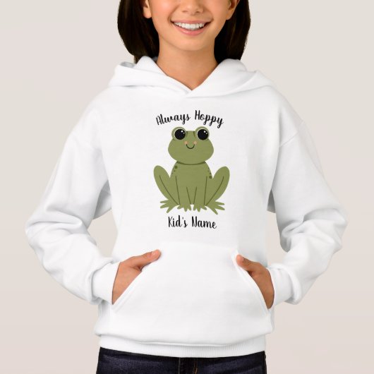 Cute Personalized Frog Always Hoppy Kids Name (正面)
