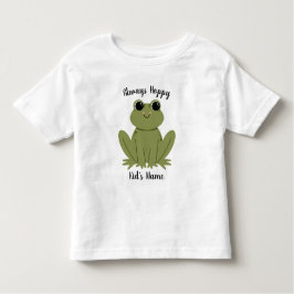 Cute Personalized Frog Always Hoppy Kids Name トドラーTシャツ