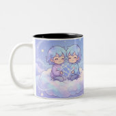 Cute Personalized Gemini Zodiac Mug ツートーンマグカップ (左)
