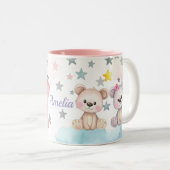 Cute Personalized Gemini Zodiac Sign Mug for Girl ツートーンマグカップ (正面右)